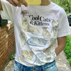 “Cool Cats & Kittens” Graphic Tee, Size Small